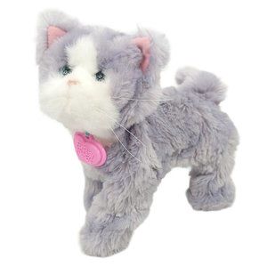Hasbro FurReal Friends Walkin Kitty Meows Gray White Plush Toy TESTED WORKS